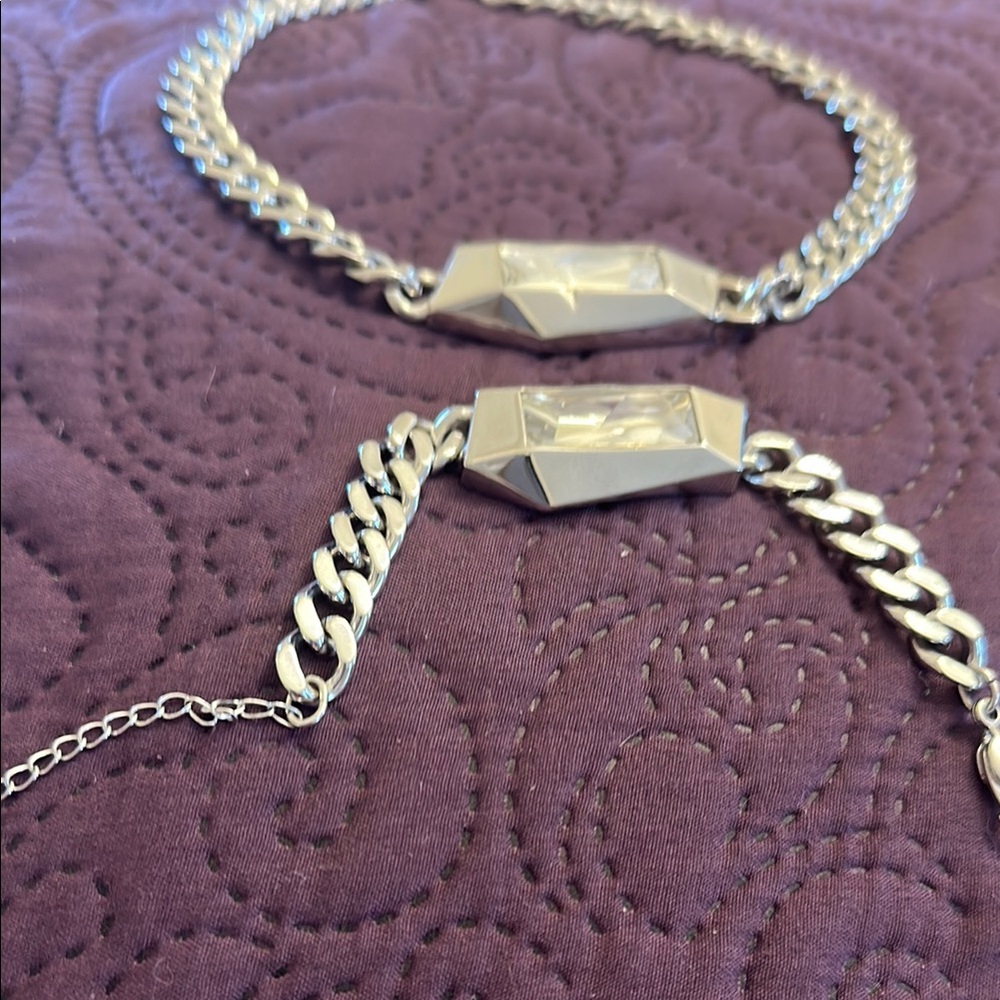 Swarovski Silver Necklace with Crystal Accents